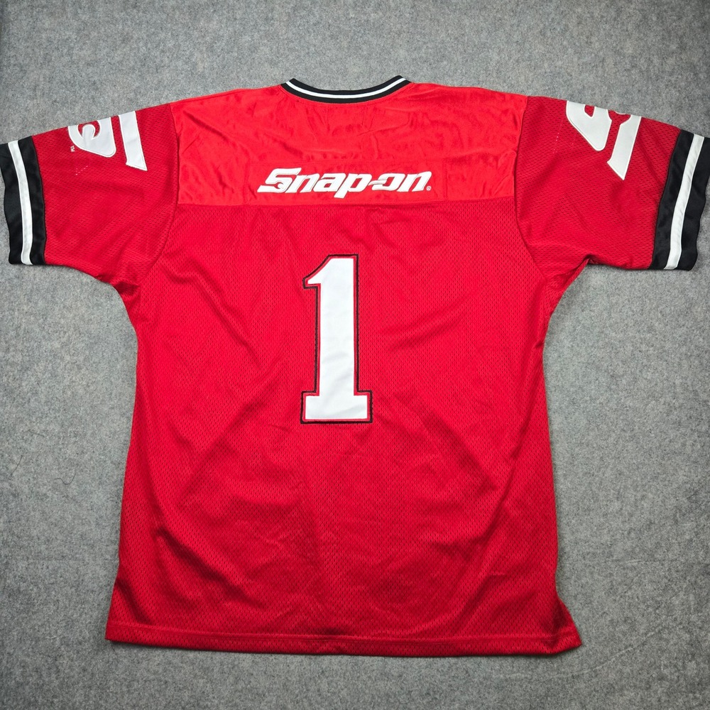 Snap-on‎ Tools Racing Jersey Mens 2XL Red Mesh Mechanic Workwear Logo Shirt